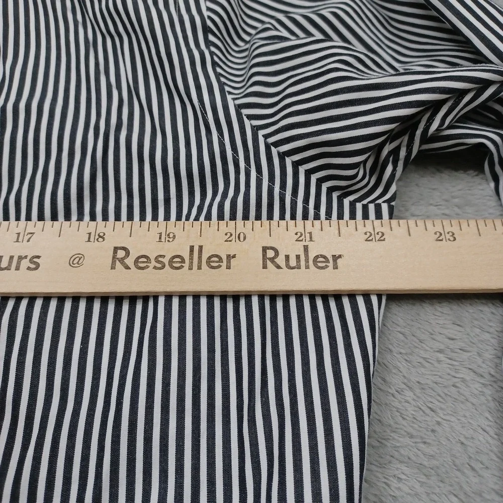 Ralph Lauren Shirt Mens Medium Black Striped Classic Fit Cotton Long Sleeve